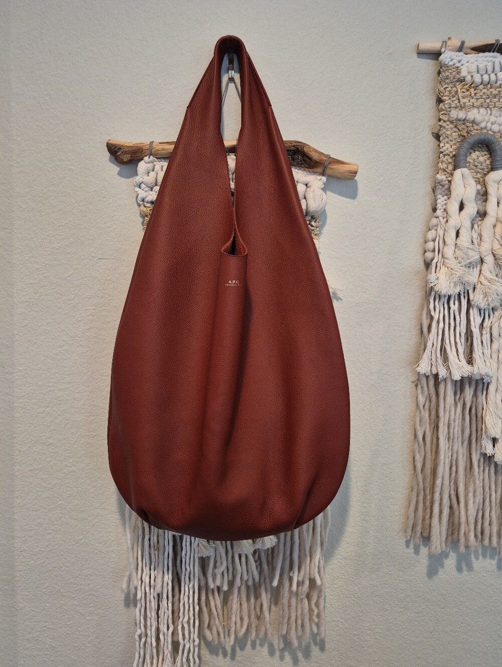 A.P.C. Le Neige Genuine Leather Unlined Hobo Shoulder Bag - Picture 5 of 16